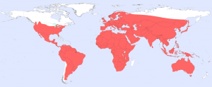 图1：毒蛇全球分布，www.who.int